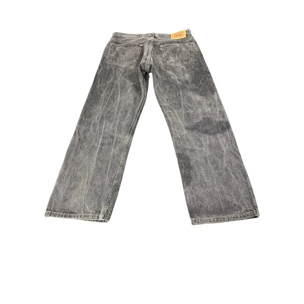 Vintage 90's Levi's 501 34X34 Charcoal Black Button Fly Jeans Classic Casual
